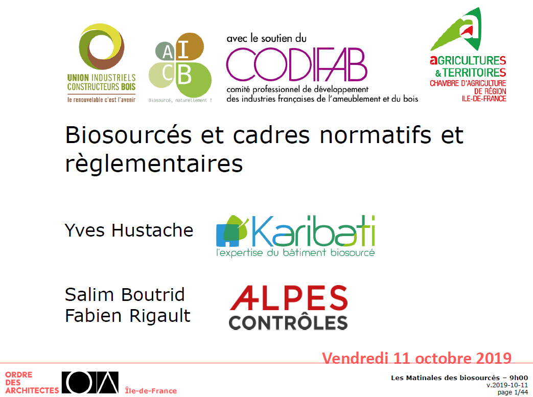 Présentation de l'AICB et d'Alpes Controle lors de la journée donneurs d'ordre à Paris